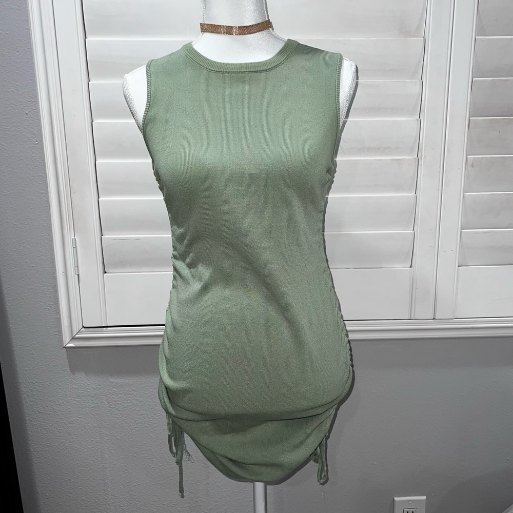 Sage Scrunched Dress